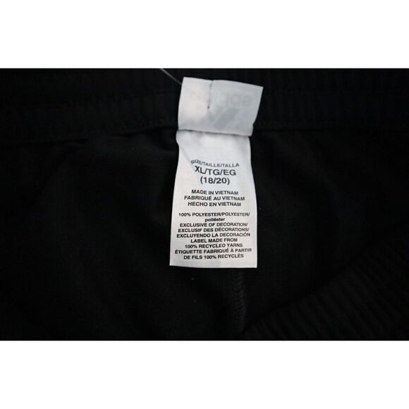 adidas 952125 Big Boys Sz XL (18/20) Black/White 3-Stripe Fleece Jogger Pants - Picture 4 of 9